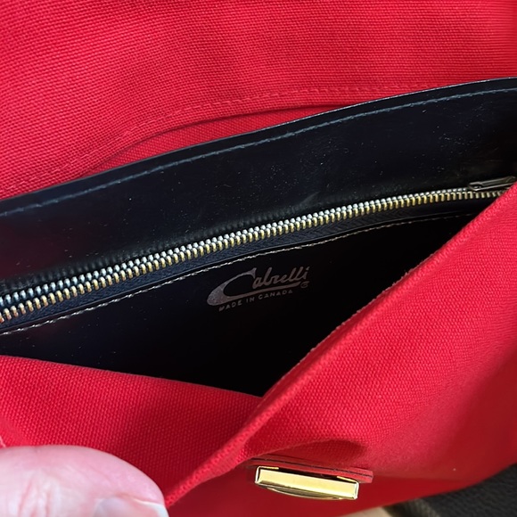 Red canvas clutch purchased in 1979, Cabrelli, Made in Canada vintage purse. - Picture 3 of 3